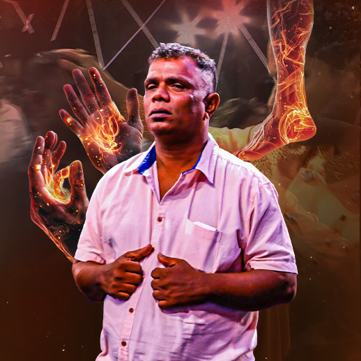 The man with burning hands and feet